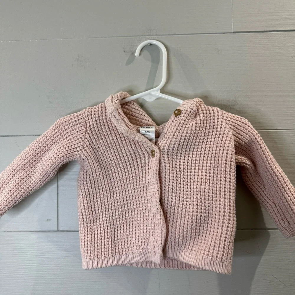 Carter’s | Baby Girls Knitted Button Up Hooded Jacket Size 6M
